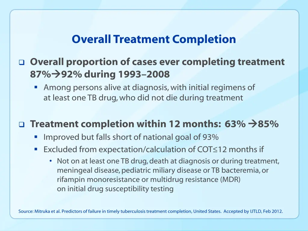 overall treatment completion