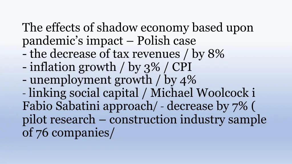 the effects of shadow economy based upon pandemic