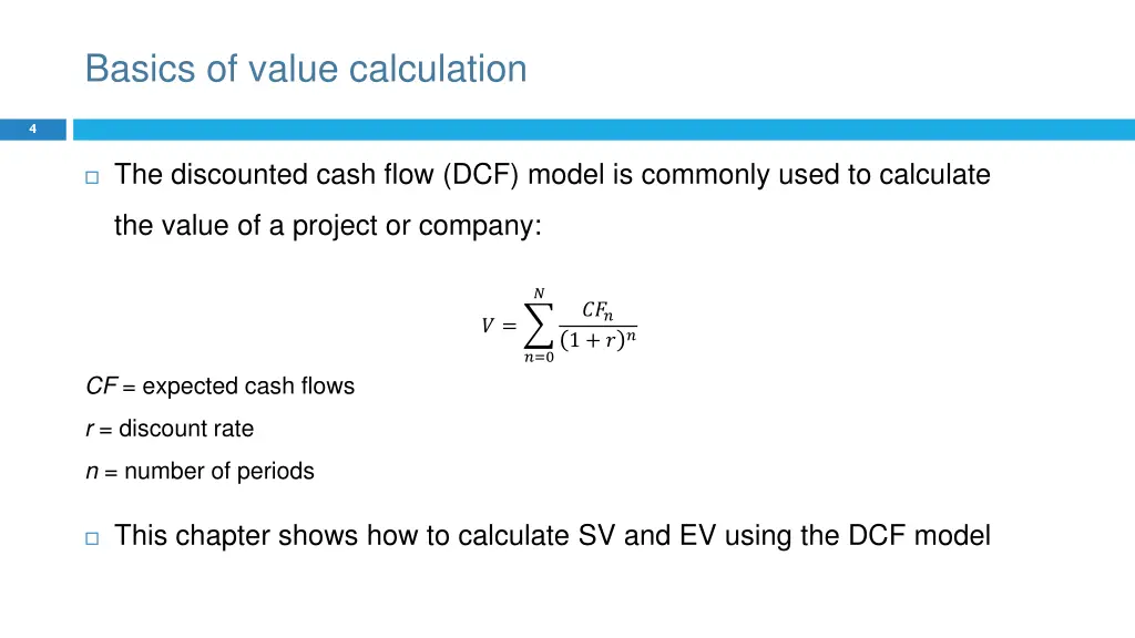 basics of value calculation