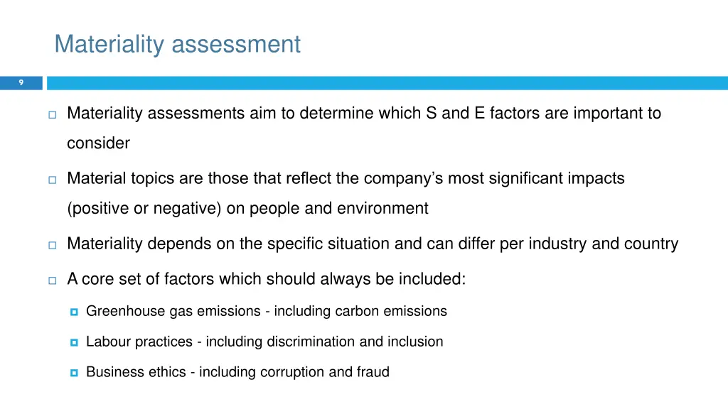 materiality assessment