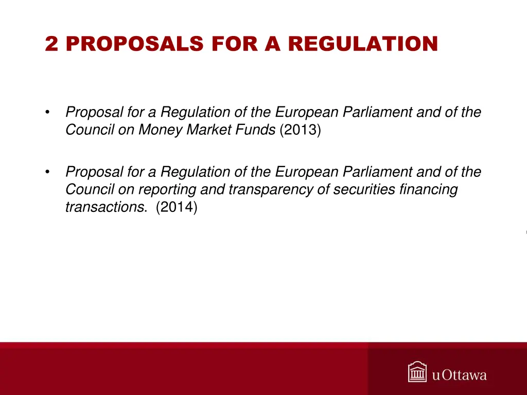 2 proposals for a regulation