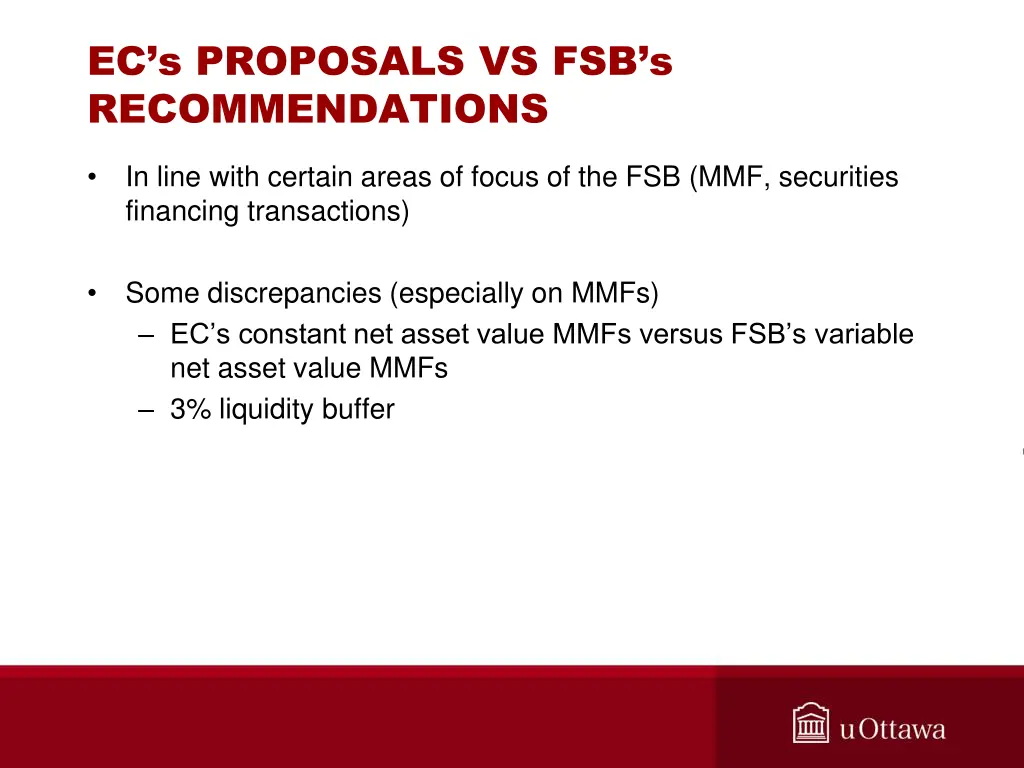 ec s proposals vs fsb s recommendations