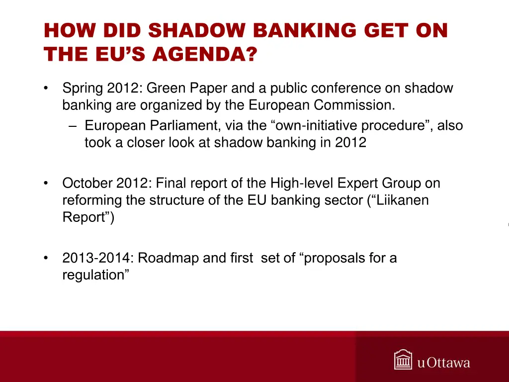 how did shadow banking get on the eu s agenda