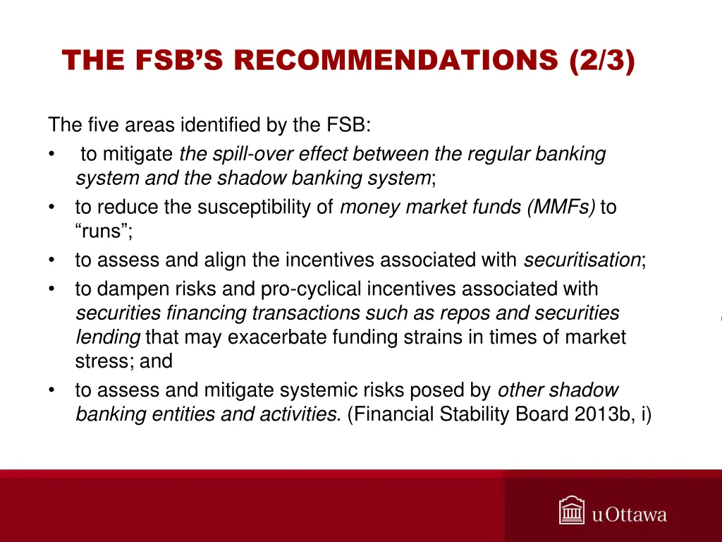 the fsb s recommendations 2 3