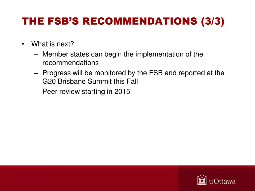 the fsb s recommendations 3 3