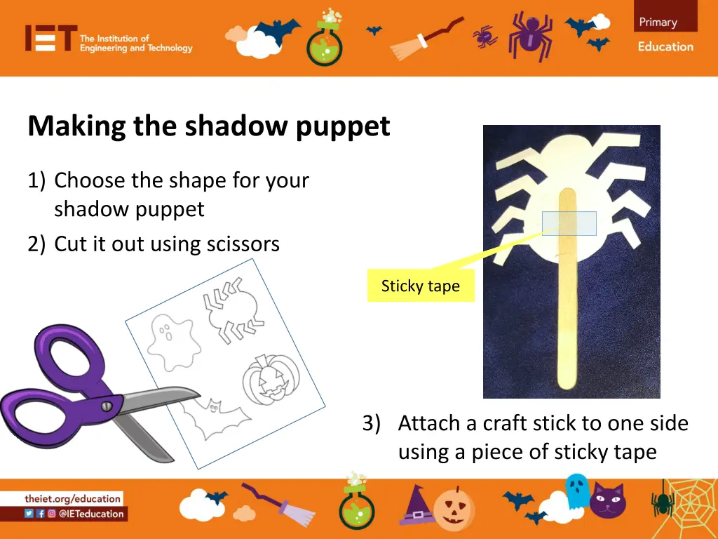 making the shadow puppet