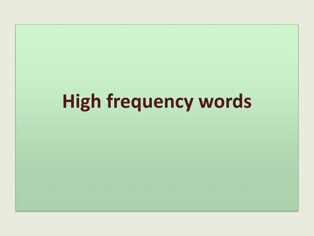 high frequency words