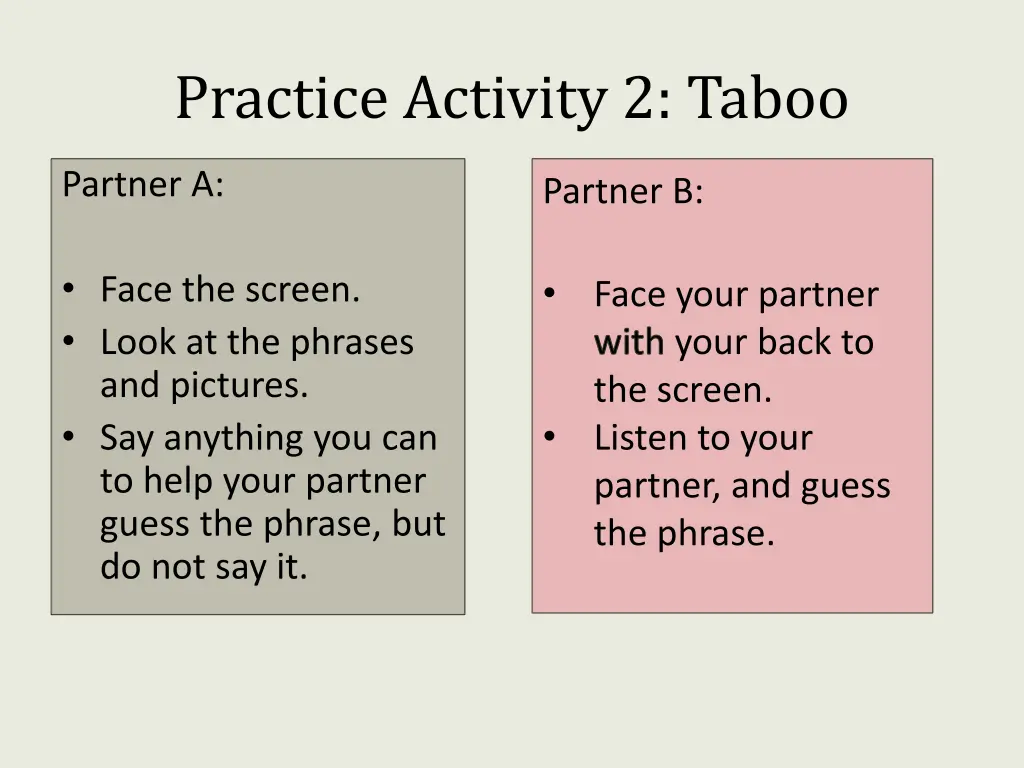 practice activity 2 taboo