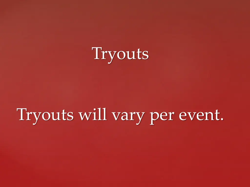 tryouts