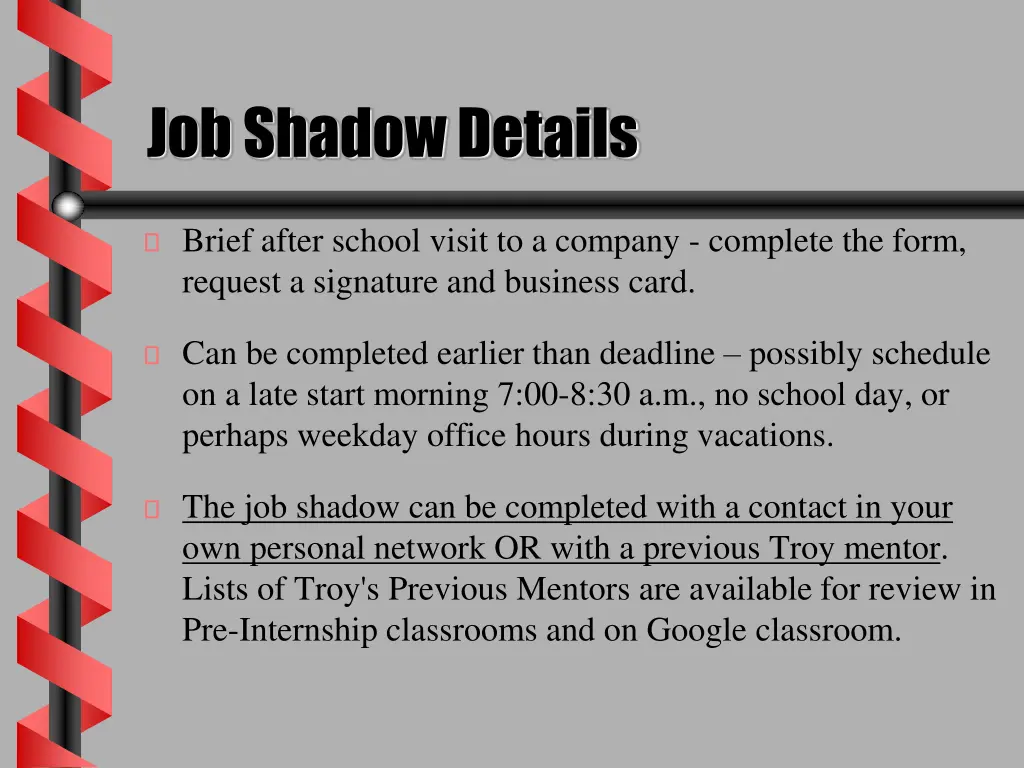 job shadow details