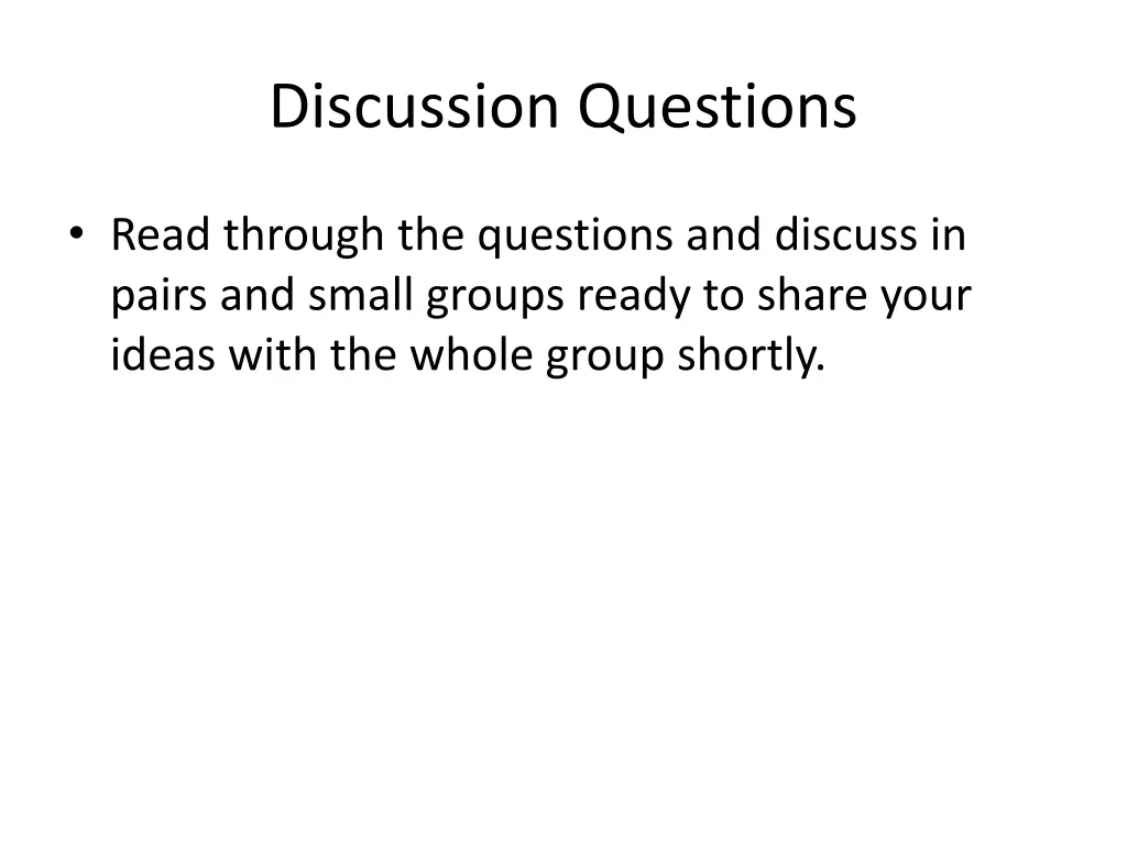 discussion questions