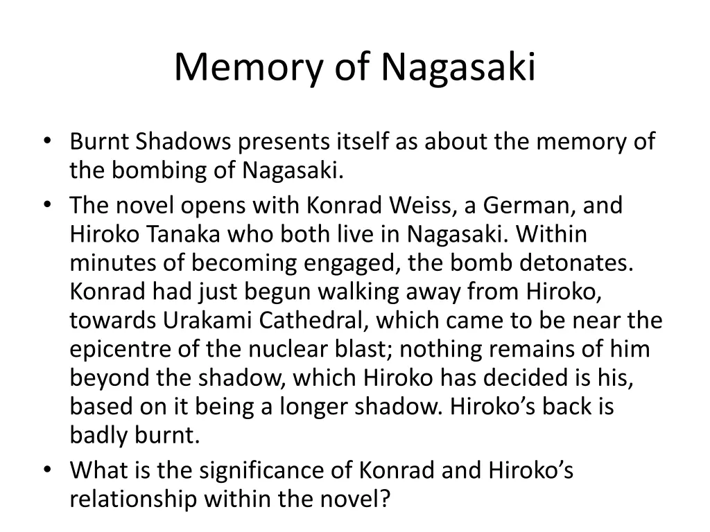 memory of nagasaki