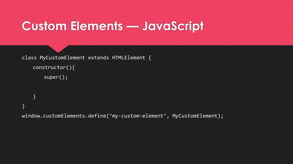 custom elements javascript