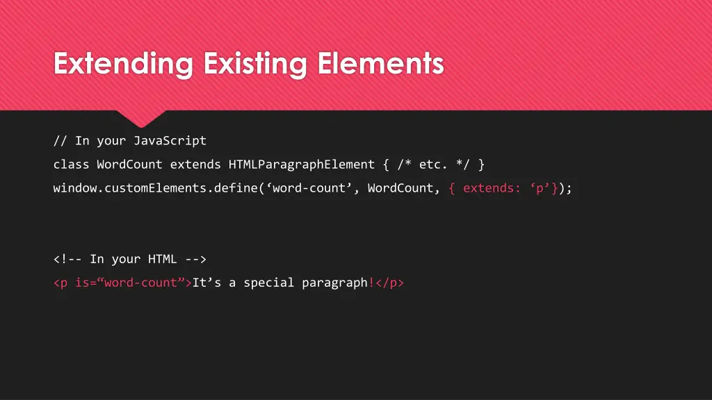 extending existing elements