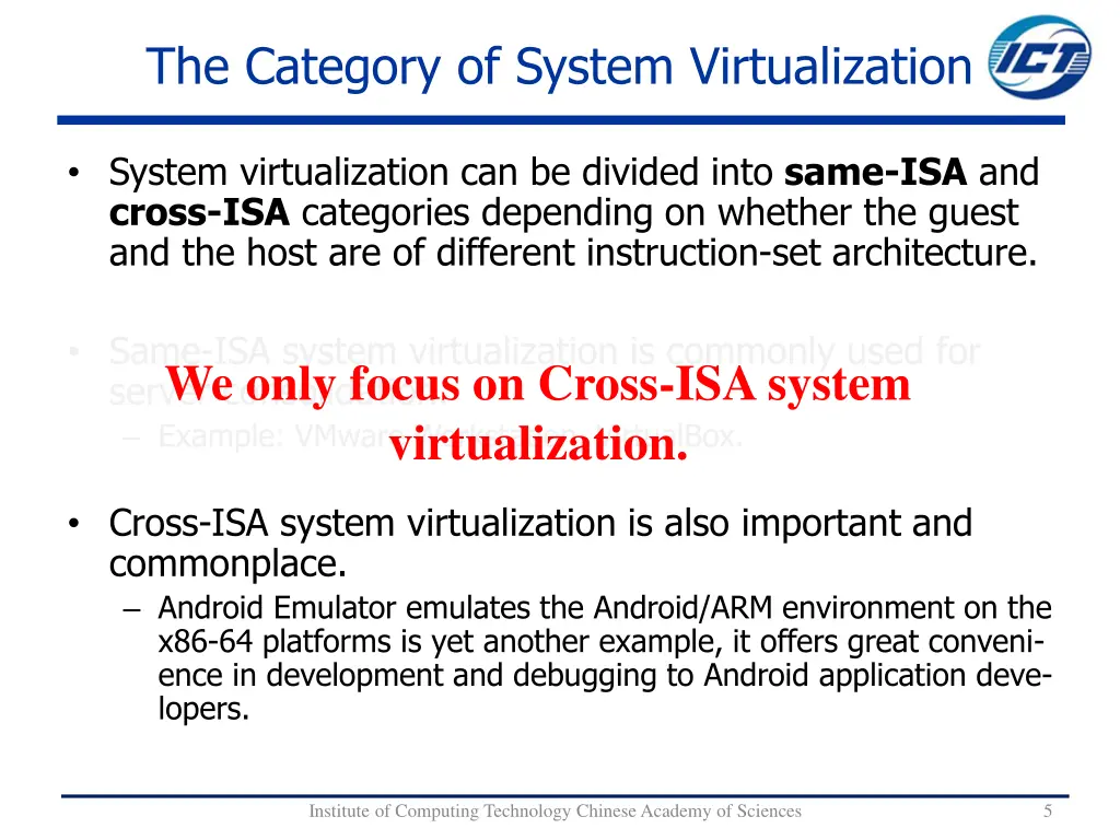 the category of system virtualization