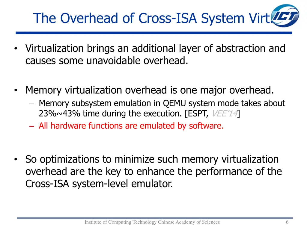 the overhead of cross isa system virt