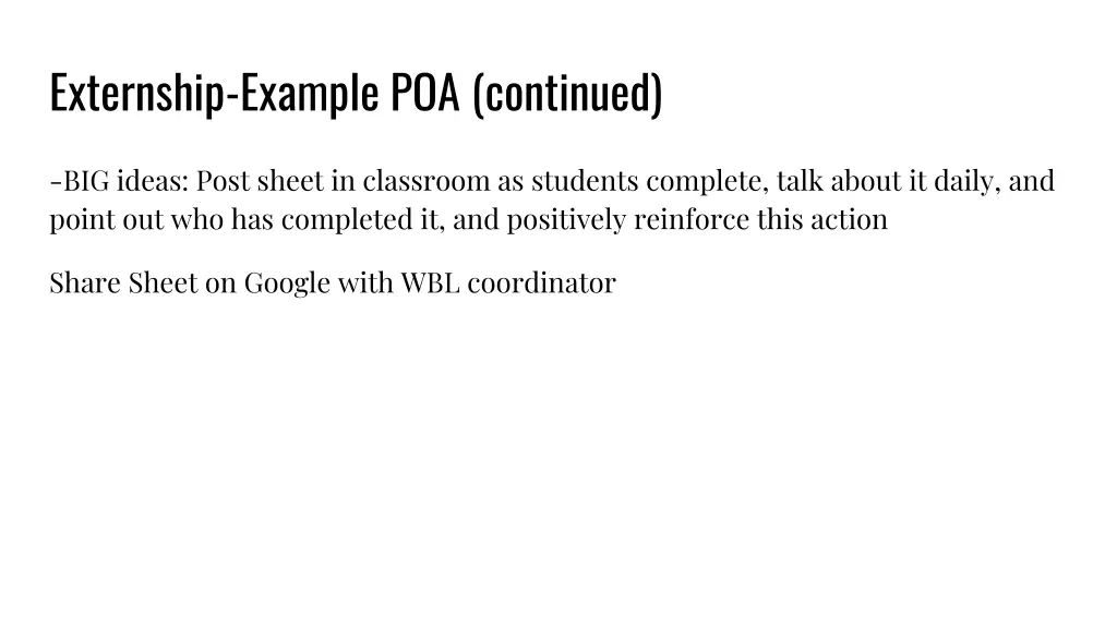 externship example poa continued