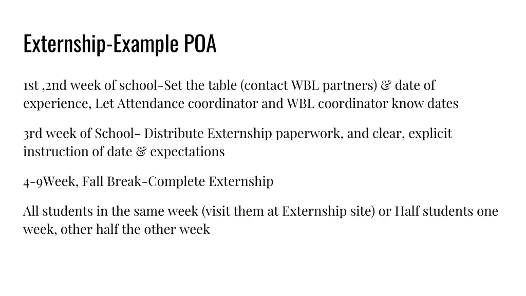 externship example poa