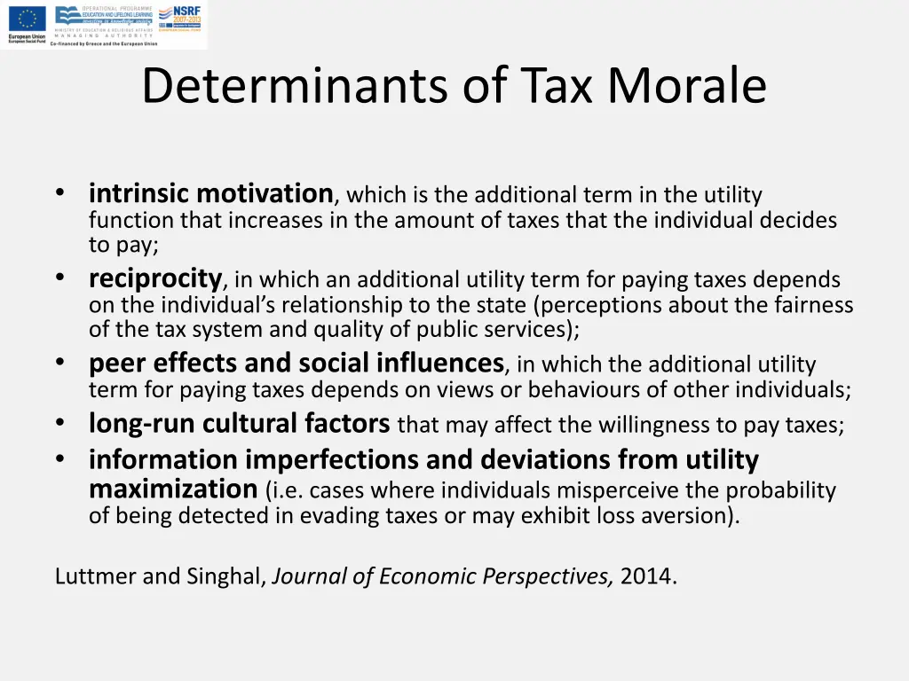 determinants of tax morale