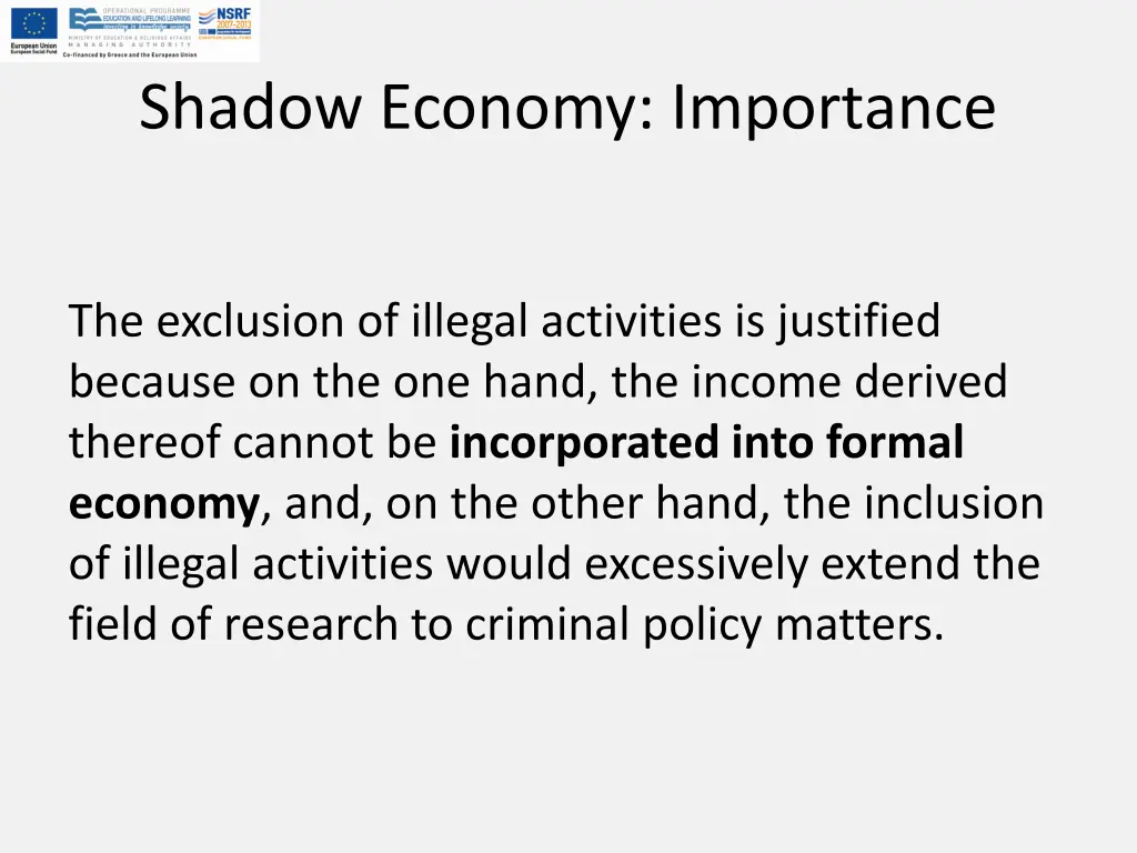 shadow economy importance