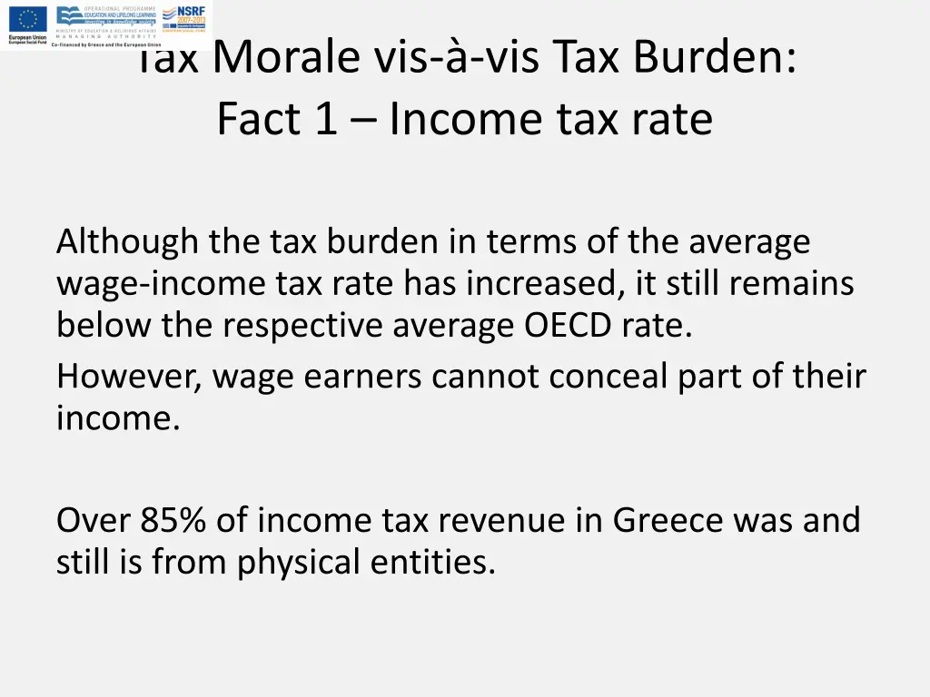 tax morale vis vis tax burden fact 1 income