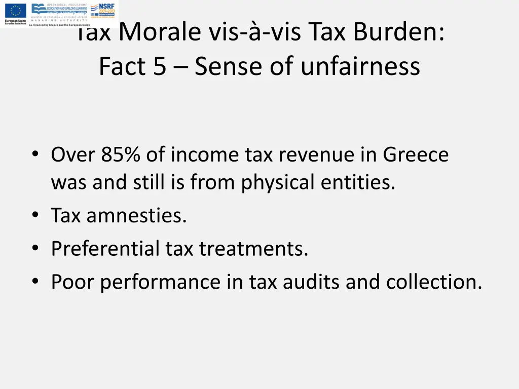 tax morale vis vis tax burden fact 5 sense