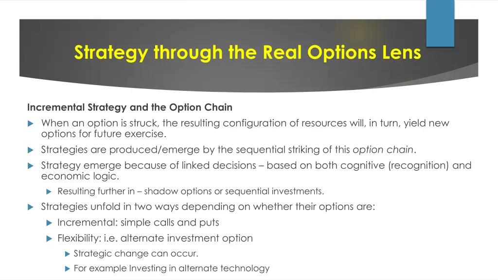 strategy through the real options lens 2