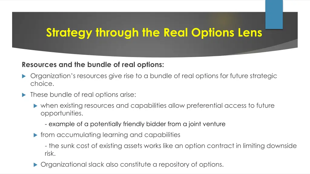 strategy through the real options lens