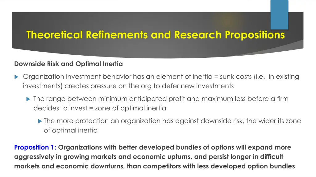 theoretical refinements and research propositions