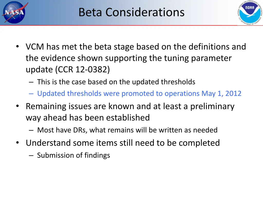 beta considerations