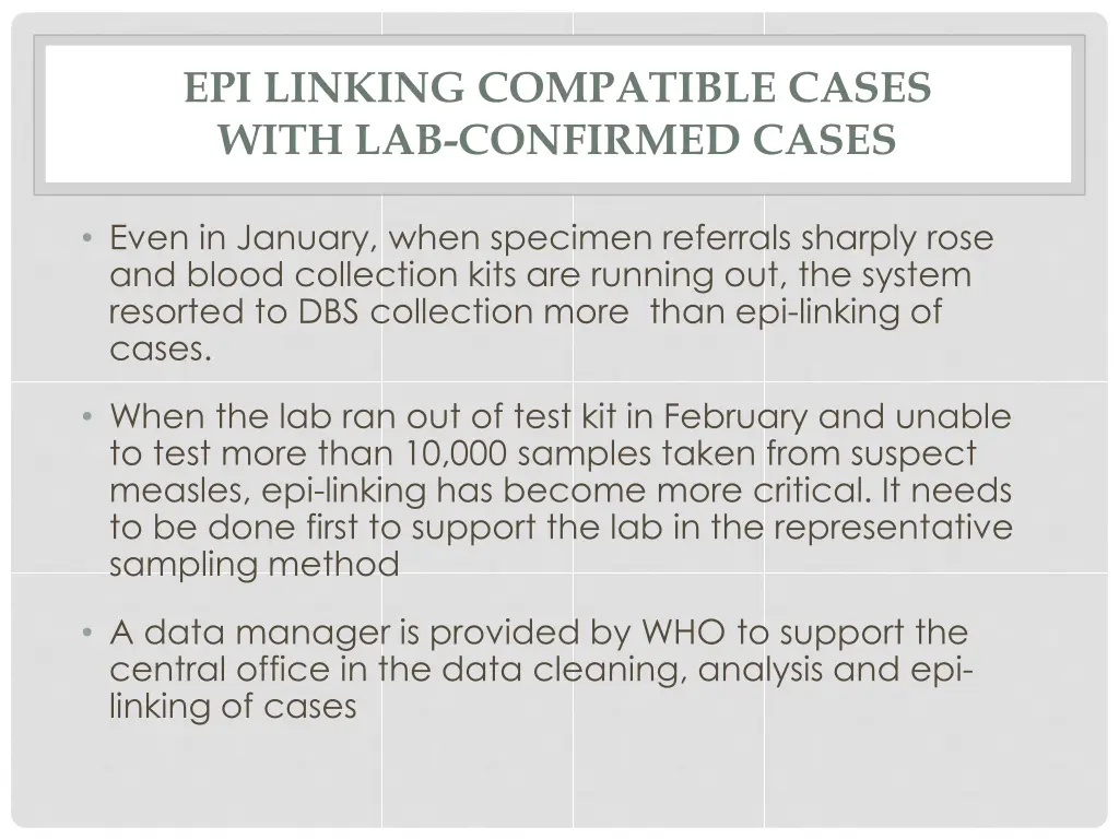 epi linking compatible cases with lab confirmed