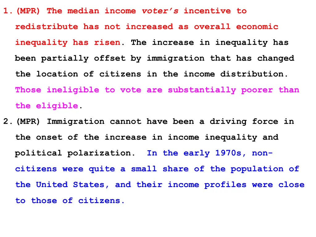 1 mpr the median income voter s incentive to