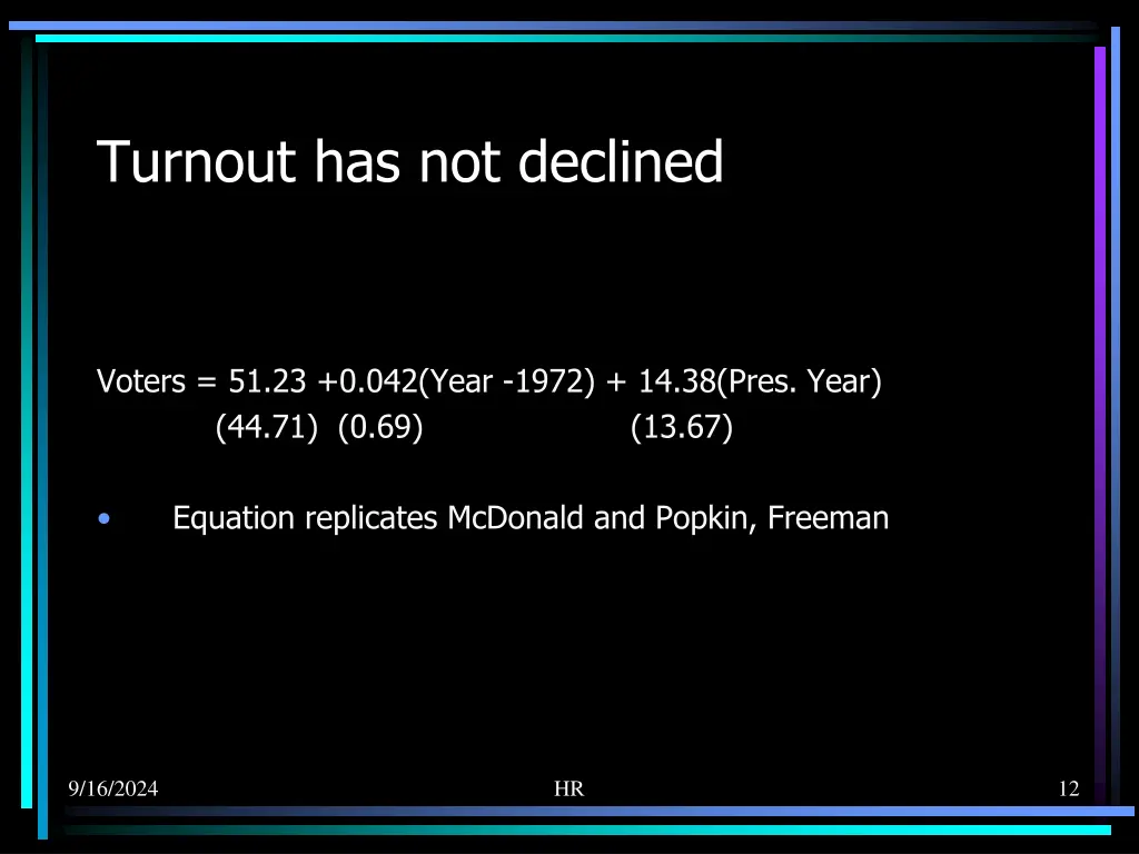 turnout has not declined