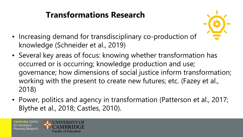 transformations research