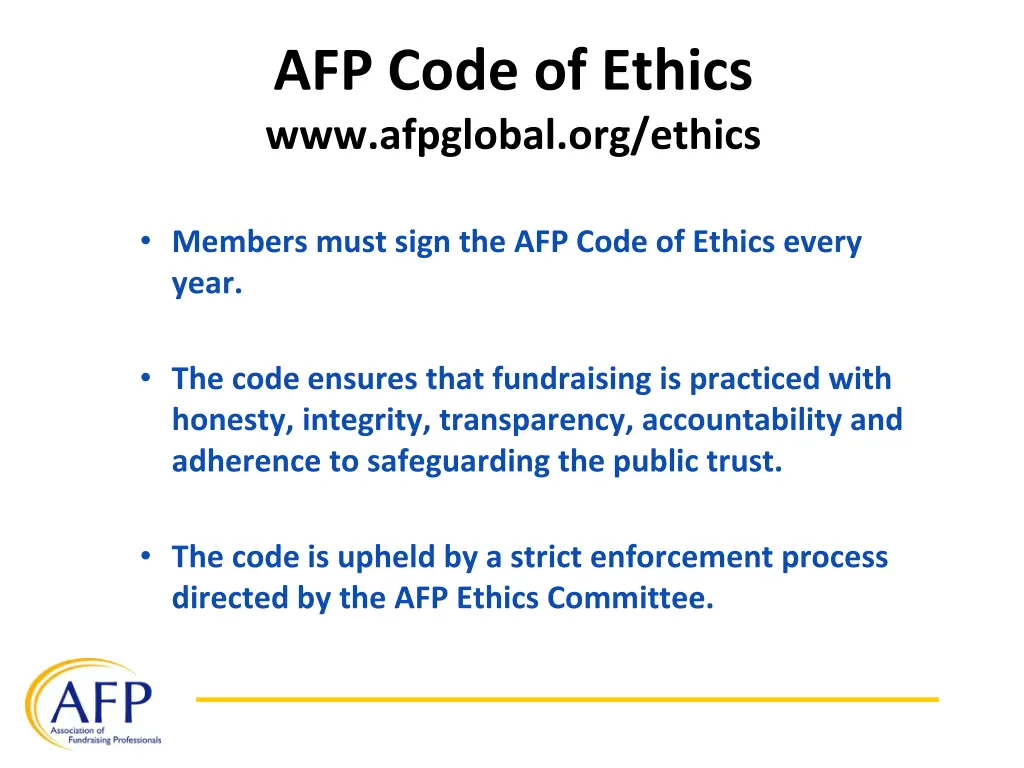 afp code of ethics www afpglobal org ethics