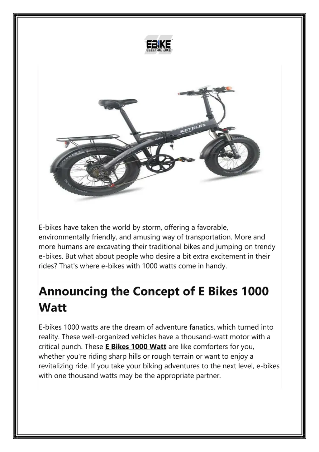 e bikes have taken the world by storm offering