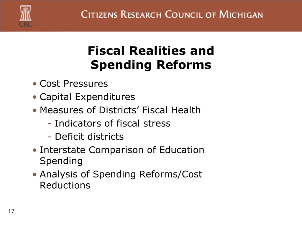 fiscal realities and spending reforms