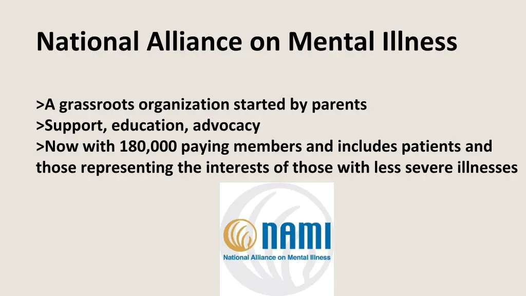 national alliance on mental illness