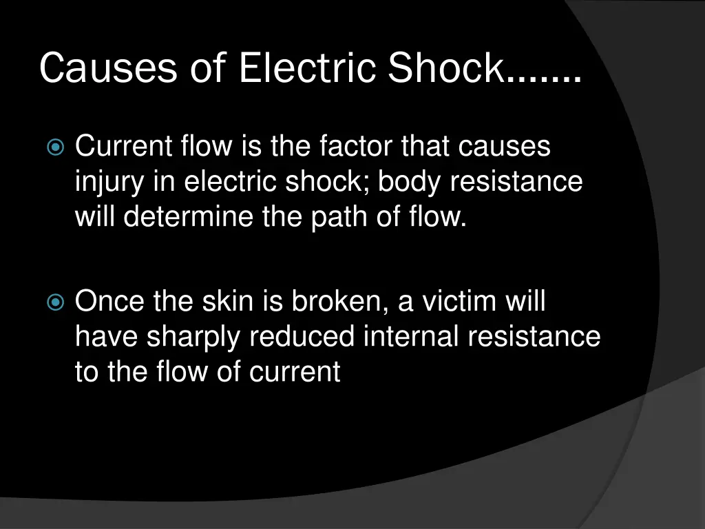 causes of electric shock