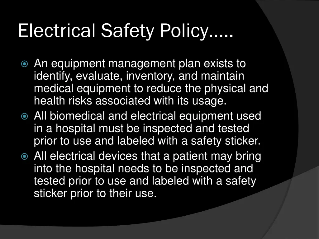 electrical safety policy