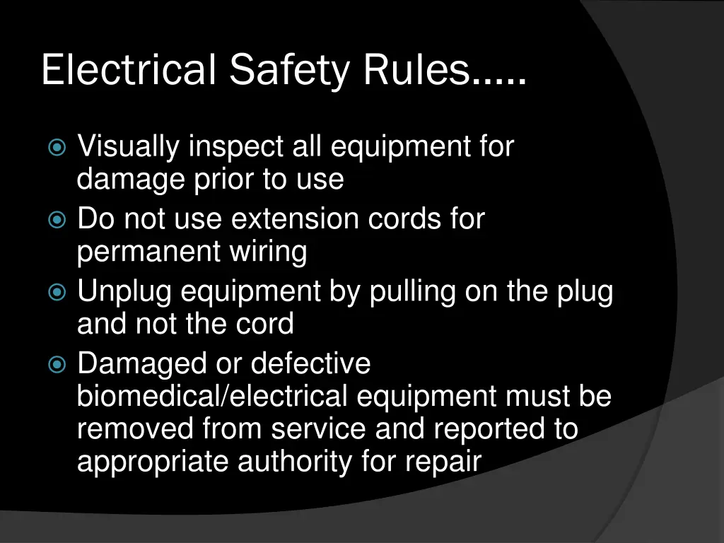 electrical safety rules