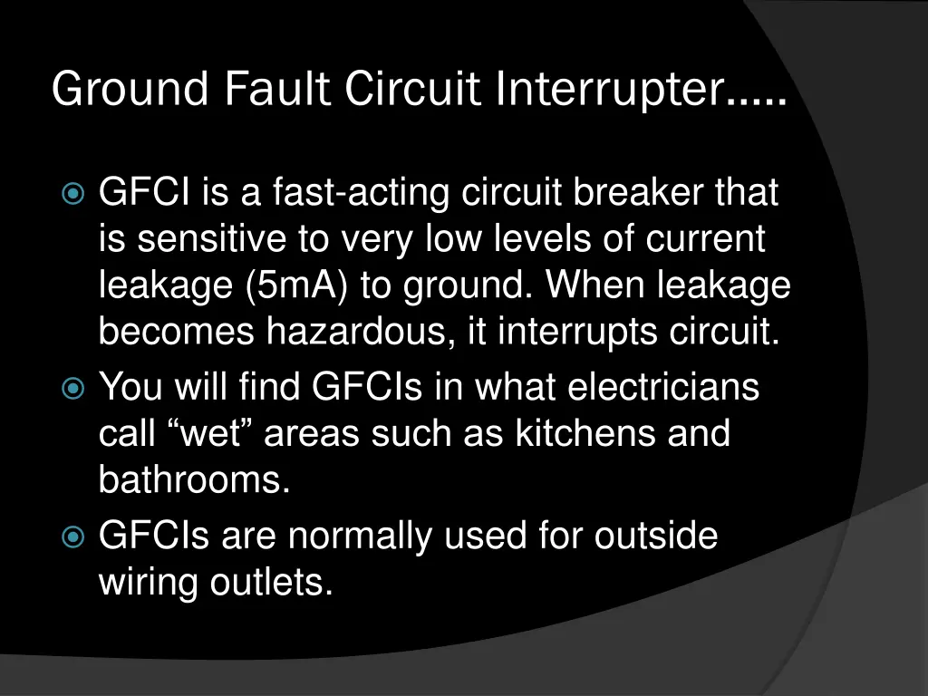 ground fault circuit interrupter