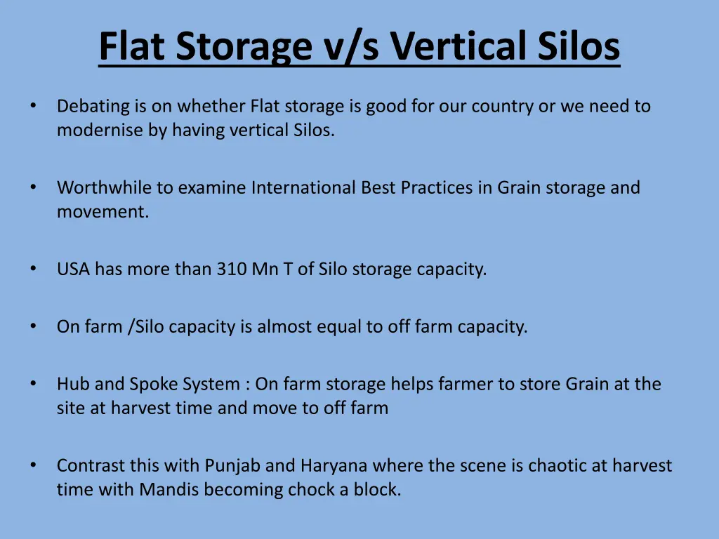 flat storage v s vertical silos