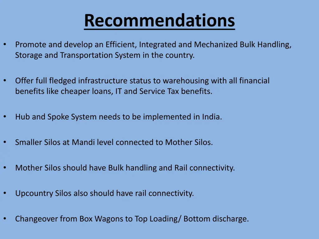 recommendations