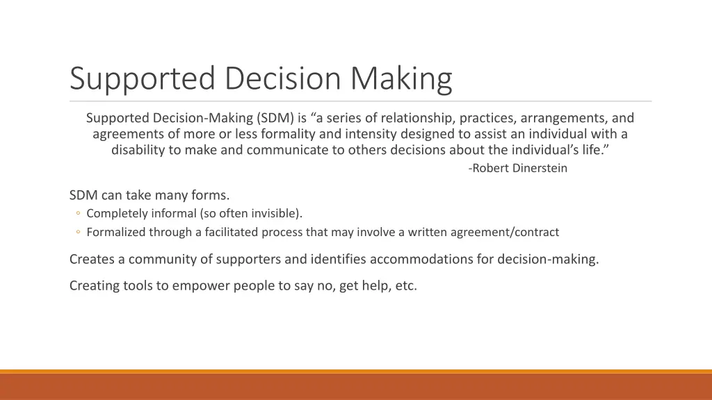 supported decision making