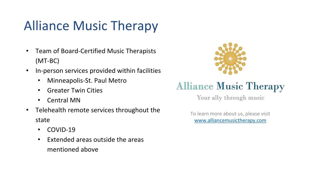 alliance music therapy