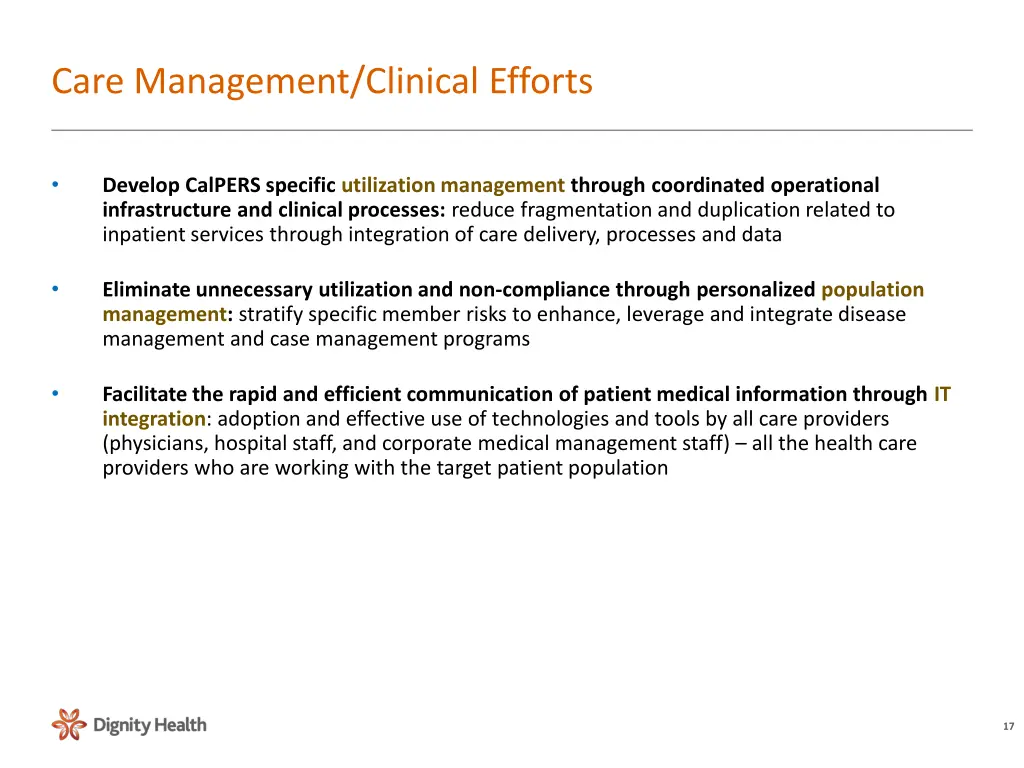 care management clinical efforts