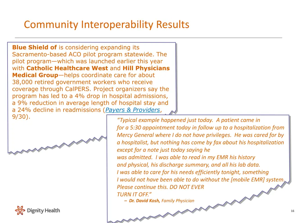 community interoperability results