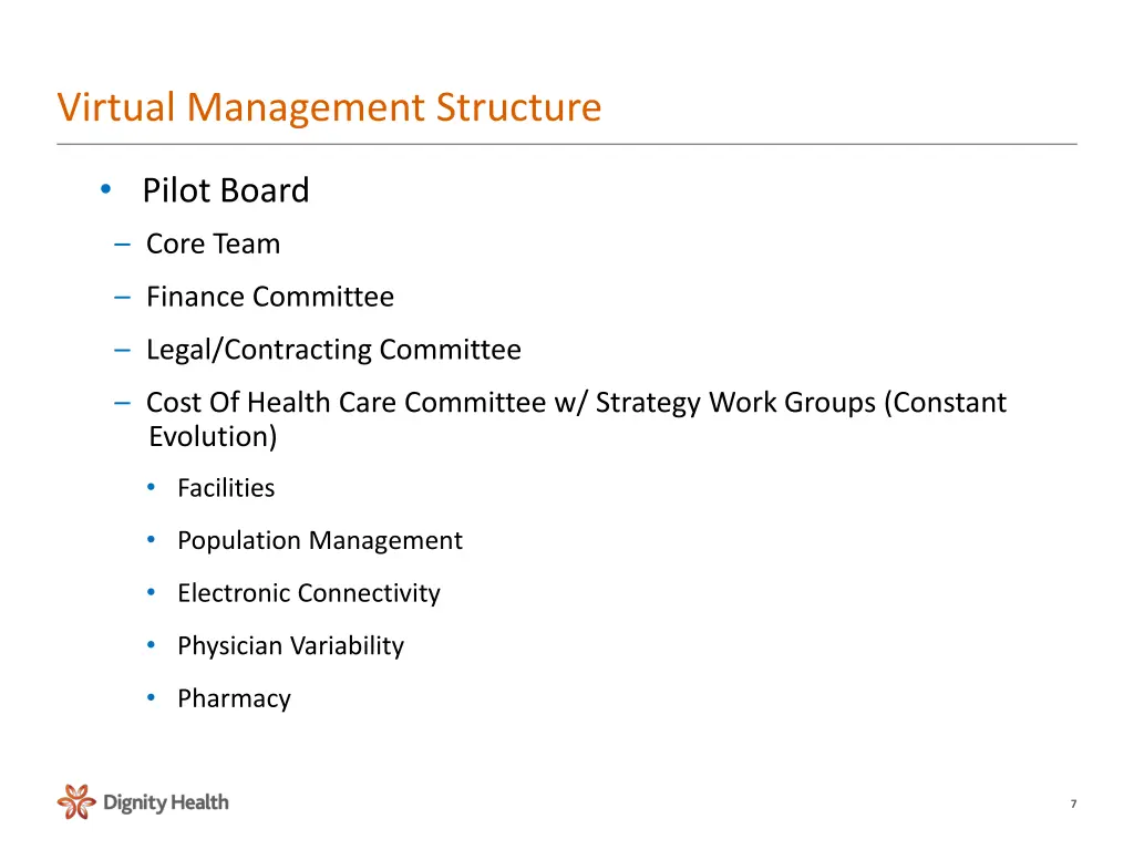 virtual management structure