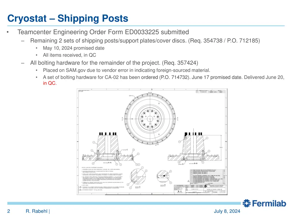 cryostat shipping posts